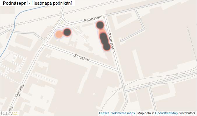 Mapa Podnásepní - Firmy v ulici.