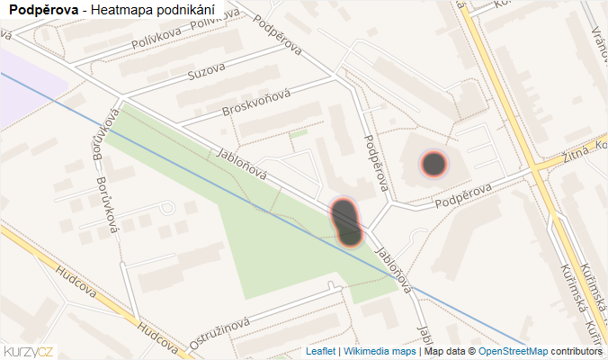 Mapa Podpěrova - Firmy v ulici.