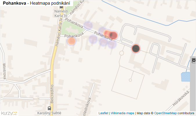 Mapa Pohankova - Firmy v ulici.