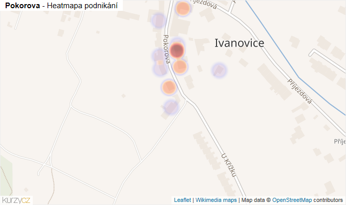 Mapa Pokorova - Firmy v ulici.