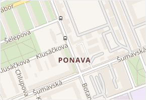 Ponava v obci Brno - mapa části obce