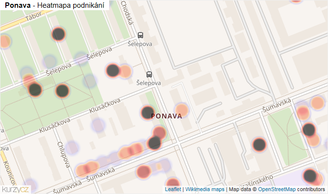 Mapa Ponava - Firmy v části obce.