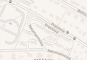 Preslova v obci Brno - mapa ulice