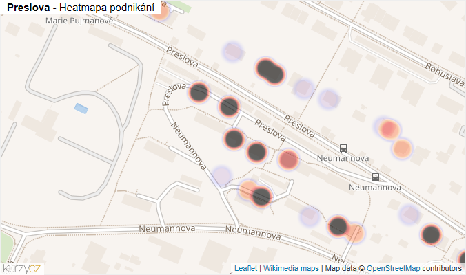 Mapa Preslova - Firmy v ulici.