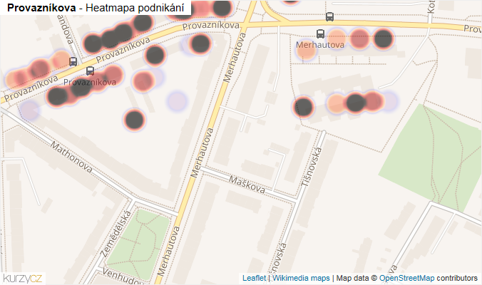 Mapa Provazníkova - Firmy v ulici.
