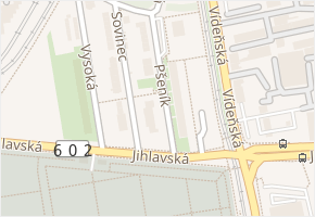 Pšeník v obci Brno - mapa ulice