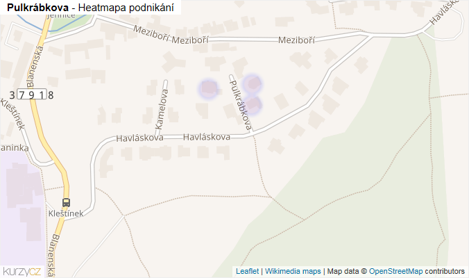 Mapa Pulkrábkova - Firmy v ulici.