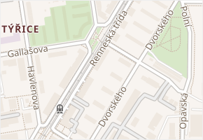 Renneská třída v obci Brno - mapa ulice