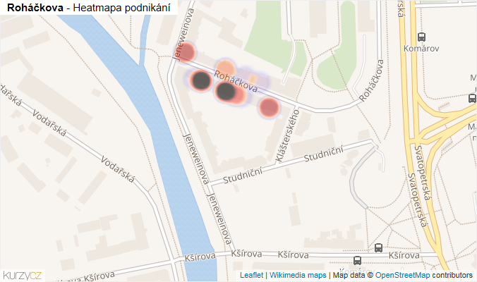 Mapa Roháčkova - Firmy v ulici.