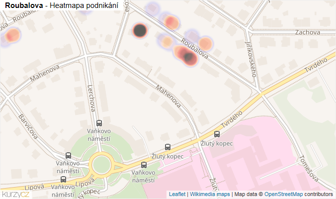 Mapa Roubalova - Firmy v ulici.