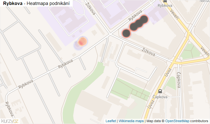 Mapa Rybkova - Firmy v ulici.