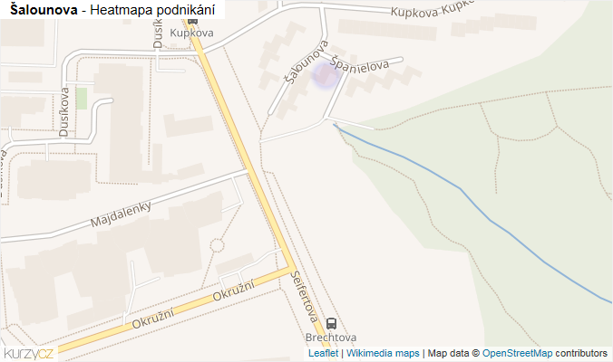 Mapa Šalounova - Firmy v ulici.