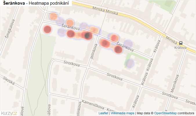 Mapa Šeránkova - Firmy v ulici.
