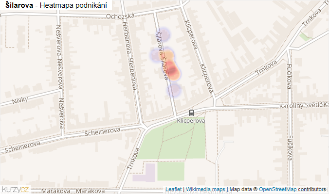Mapa Šilarova - Firmy v ulici.
