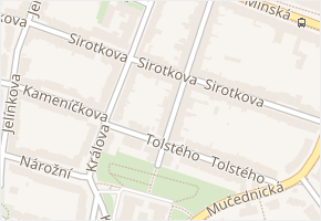 Sirotkova v obci Brno - mapa ulice
