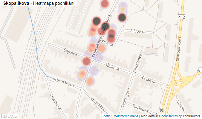 Mapa Skopalíkova - Firmy v ulici.