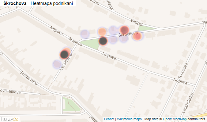 Mapa Škrochova - Firmy v ulici.