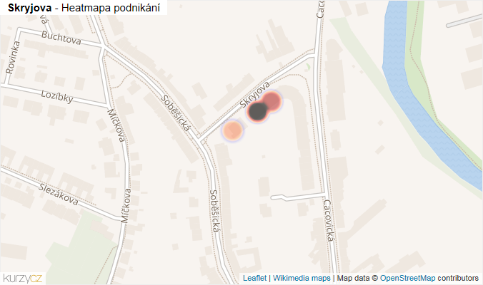 Mapa Skryjova - Firmy v ulici.
