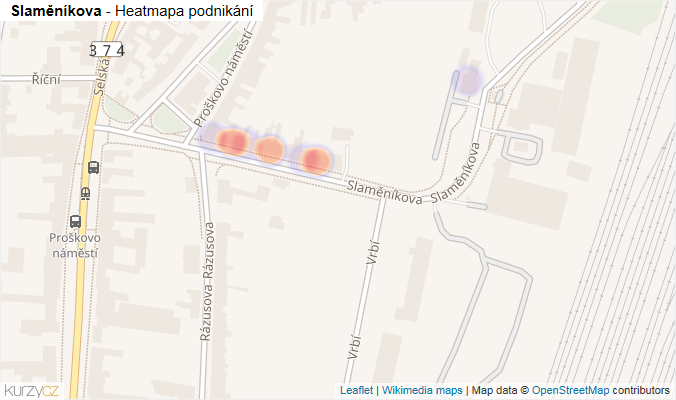 Mapa Slaměníkova - Firmy v ulici.