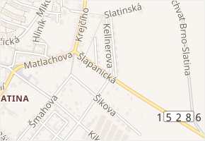Šlapanická v obci Brno - mapa ulice