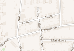 Slíny v obci Brno - mapa ulice
