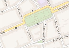 Slovanské náměstí v obci Brno - mapa ulice