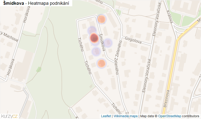 Mapa Šmídkova - Firmy v ulici.