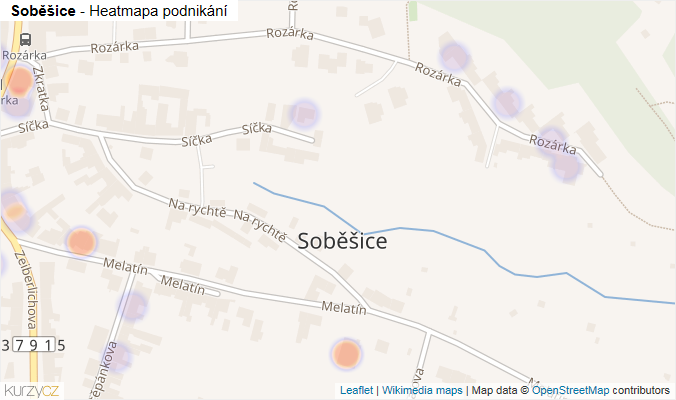 Mapa Soběšice - Firmy v části obce.