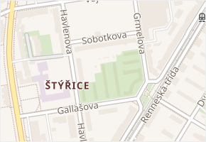 Sobotkova v obci Brno - mapa ulice