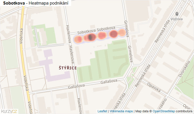 Mapa Sobotkova - Firmy v ulici.