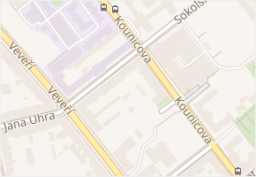 Sokolská v obci Brno - mapa ulice