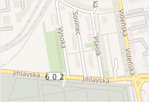 Sovinec v obci Brno - mapa ulice