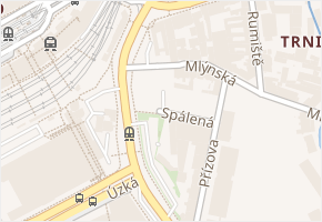 Spálená v obci Brno - mapa ulice
