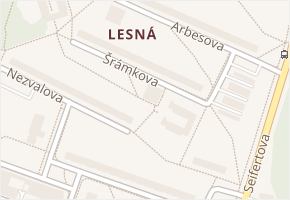 Šrámkova v obci Brno - mapa ulice