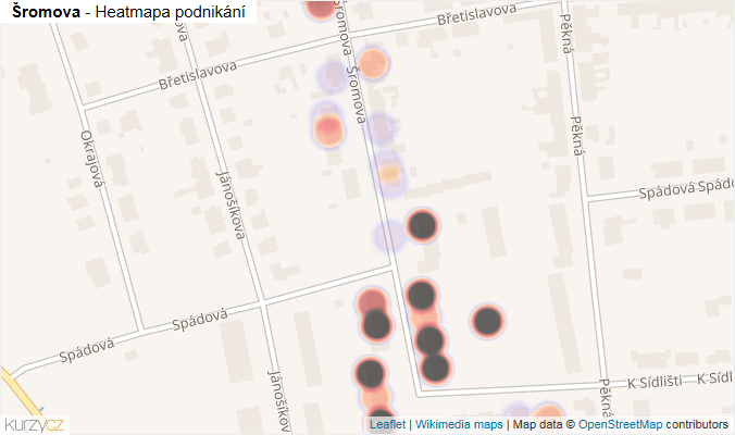 Mapa Šromova - Firmy v ulici.
