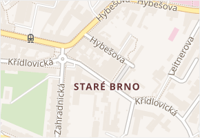 Staré Brno v obci Brno - mapa části obce