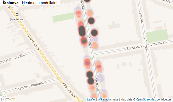 Mapa Štolcova - Firmy v ulici.