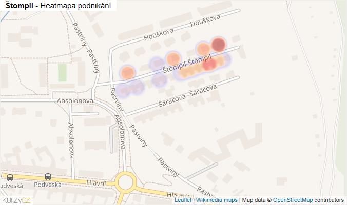 Mapa Štompil - Firmy v ulici.