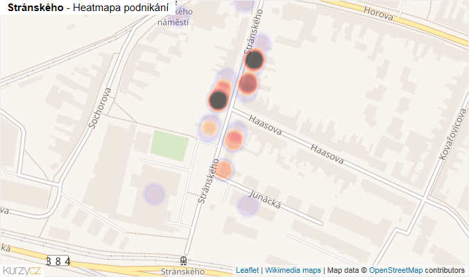 Mapa Stránského - Firmy v ulici.