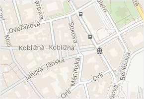 Sukova v obci Brno - mapa ulice