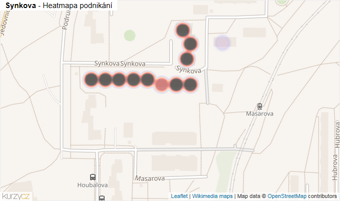 Mapa Synkova - Firmy v ulici.