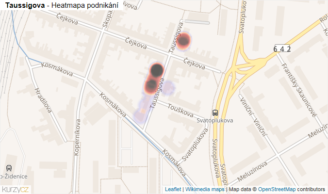 Mapa Taussigova - Firmy v ulici.