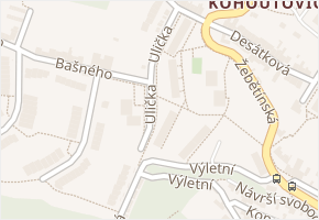 Ulička v obci Brno - mapa ulice