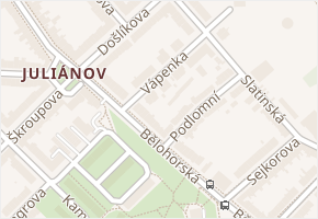 Vápenka v obci Brno - mapa ulice