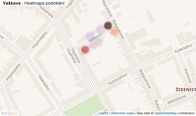 Mapa Vaškova - Firmy v ulici.