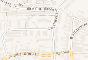 Vavřinecká v obci Brno - mapa ulice