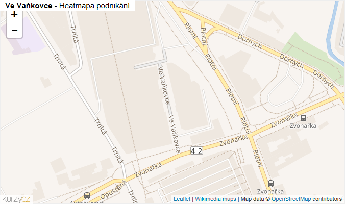 Mapa Ve Vaňkovce - Firmy v ulici.