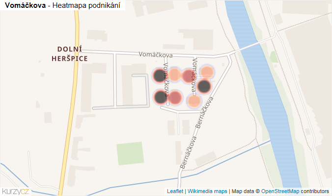 Mapa Vomáčkova - Firmy v ulici.