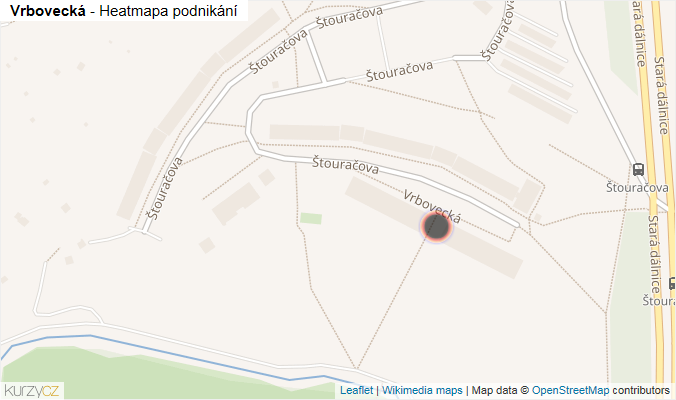 Mapa Vrbovecká - Firmy v ulici.