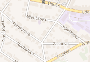 Všetičkova v obci Brno - mapa ulice